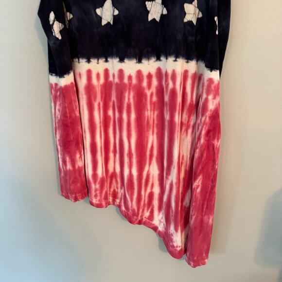 Chaps Red White & Blue Stars & Stripes Asymmetrical Tank Top Women's Size Medium - Picture 3 of 7